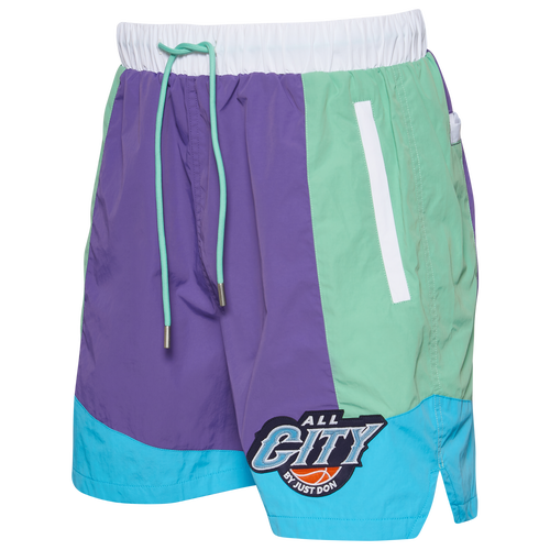 

All City By Just Don Mens All City By Just Don All Star Shorts - Mens White/Green/Grape Size XXL