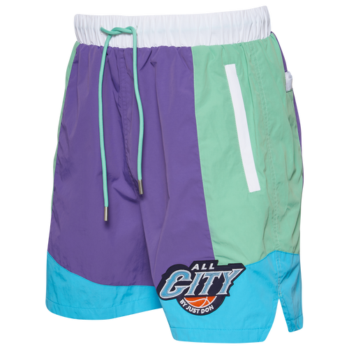 

All City By Just Don Mens All City By Just Don All Star Shorts - Mens White/Green/Grape Size XL