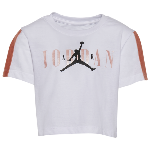 

Girls Preschool Jordan Jordan T-Shirt - Girls' Preschool White/Pink Size 6X