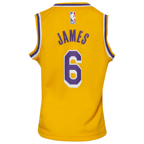 

Outerstuff Boys Los Angeles Lakers Outerstuff Lakers Replica Icon Road Jersery - Boys' Preschool Yellow/Purple Size 4