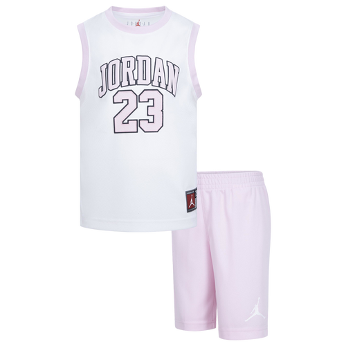 

Jordan Girls Jordan 23 Jersey Set - Girls' Preschool Black/Pink Foam Size 6X