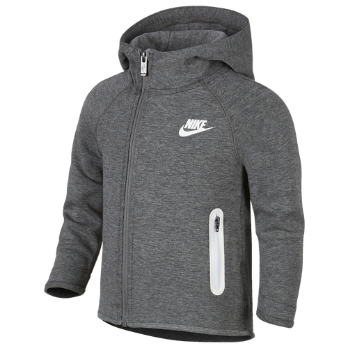 Nike Kids' Girls Nsw Tech Fleece Fz Hoodie In Carbon Heather/black