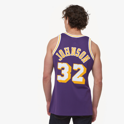 

Mitchell & Ness Mens Earvin Magic Johnson Mitchell & Ness SuperSonics Swingman Jersey - Mens Purple Size L