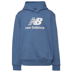 Boys' Grade School - New Balance Classic Fleece Hoodie - Shoreline Blue/White