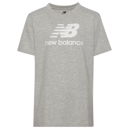 

Boys New Balance New Balance Core Logo T-Shirt - Boys' Grade School Grey Heather/White Size L