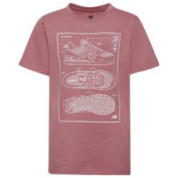 Boys' Grade School - New Balance Diagram Graphic T-Shirt - Rosewood/White