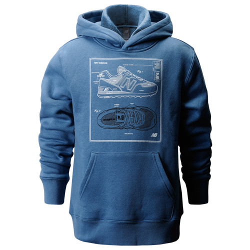 

Boys New Balance New Balance Diagram Graphic Hoodie - Boys' Grade School Heron Blue Size S