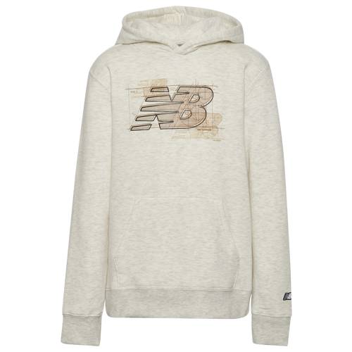 

Boys New Balance New Balance Classic Essentials Hoodie - Boys' Grade School Oatmeal Heather Size L