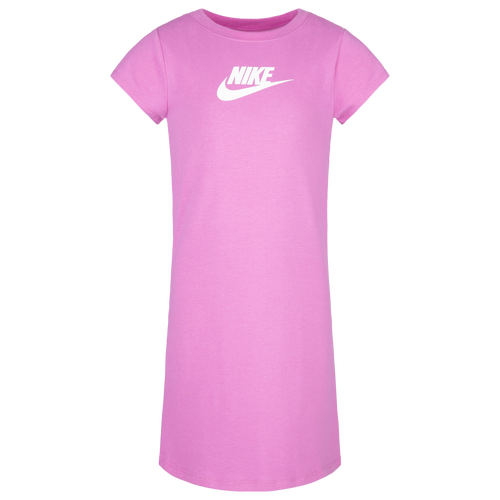 

Girls Preschool Nike Nike Club Dress - Girls' Preschool White/Pink Size 6X