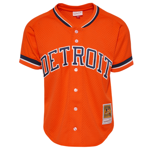 

Mitchell & Ness Mens Detroit Tigers Mitchell & Ness Tigers BP Pullover Jersey - Mens Orange Size L