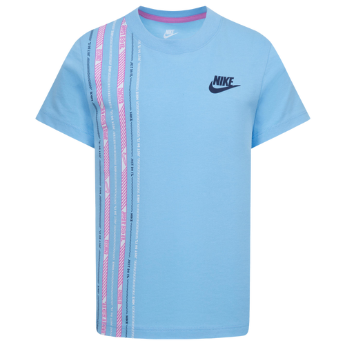 

Girls Preschool Nike Nike Happy Camper T-Shirt - Girls' Preschool Blue/Pink Size 6X