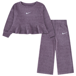 Girls' Preschool - Nike Chenille Ribbed Peplum Set - Violet Dust/White