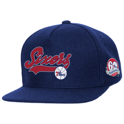 Adult - Mitchell & Ness 76ers Oversweep Snap Cap - Blue