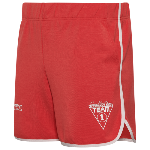 Shop Coney Island Picnic Mens  Factory Team Scallop-hem Gym Shorts In Red/salsa