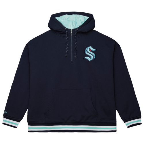 Mitchell & Ness Mens Kraken Throw It Back Quilted Fleece Hoodie - - Navy