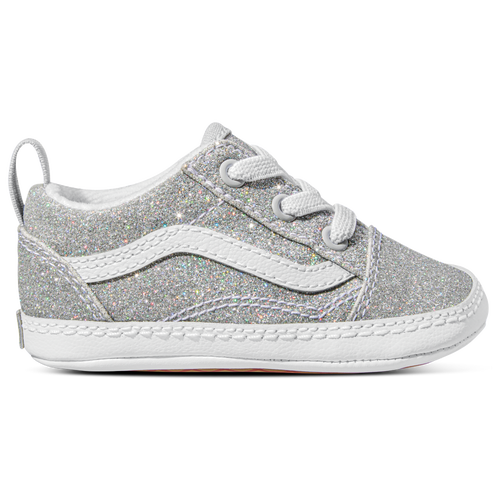 Shop Vans Girls Infant   Old Skool In Silver Glitter/white