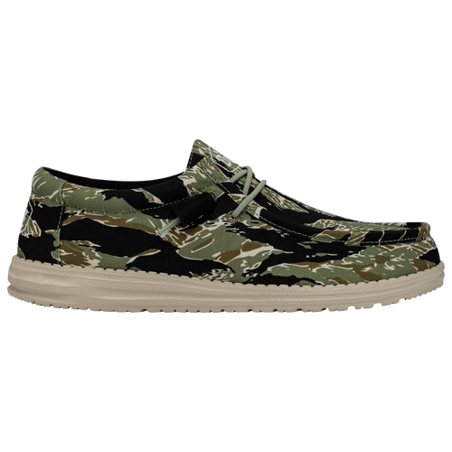 

HEYDUDE Mens HEYDUDE Wally - Mens Shoes Black/Green/Beige Size 11.0