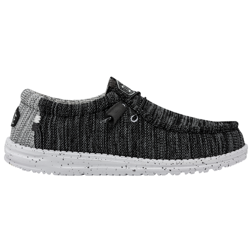 

HEYDUDE Mens HEYDUDE Wally Stretch - Mens Running Shoes White/Black/Grey Size 10.0