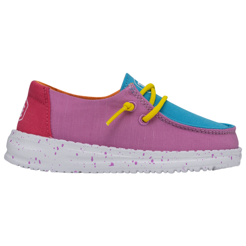 

Girls HEYDUDE HEYDUDE Wendy Slub Canvas - Girls' Toddler Shoe Purple/Blue/Pink Size 05.0