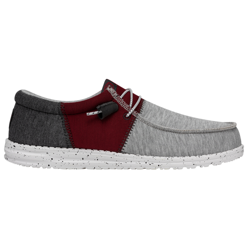 

HEYDUDE Mens HEYDUDE Wally Tri Varsity - Mens Running Shoes Grey/Grey/Red Size 10.0