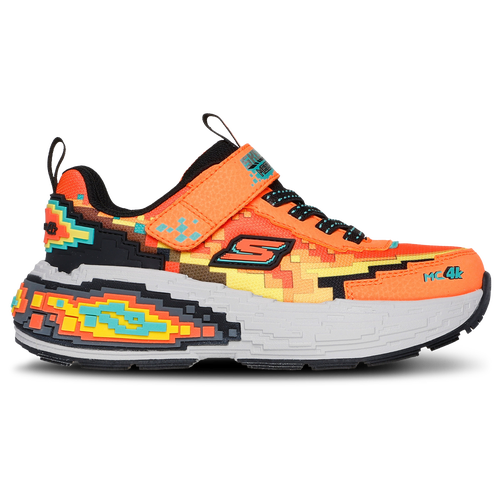 Skechers Little Kids Mega-craft 4k Fastening Strap Casual Sneakers From Finish Line In Orange/black