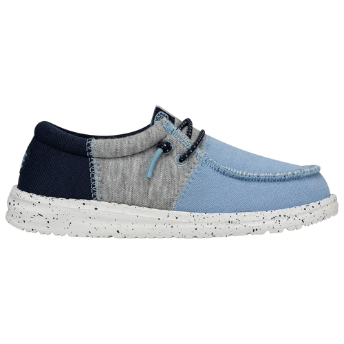 

Boys HEYDUDE HEYDUDE Wally Youth Tri Varsity - Boys' Grade School Shoe Light Blue/Navy/Grey Size 05.0