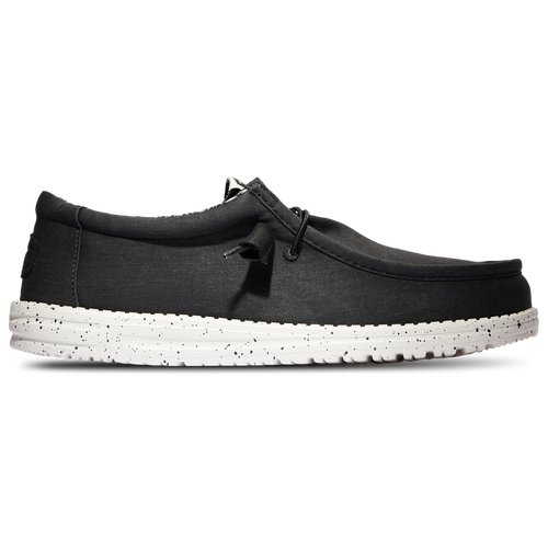 

HEYDUDE Mens HEYDUDE Wally Canvas - Mens Running Shoes Black/White Size 7.0