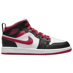 Boys' Preschool - Jordan AJ 1 Mid - Black/Very Berry/White