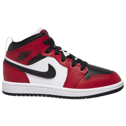 Boys' Preschool - Jordan AJ 1 Mid - Black/Black/Gym Red