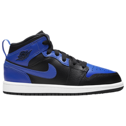 Boys' Preschool - Jordan AJ 1 Mid - Black/Hyper Royal/White