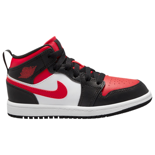 

Boys Preschool Jordan Jordan AJ 1 Mid - Boys' Preschool Basketball Shoe Black/Fire Red/White Size 11.0