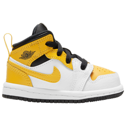 Boys' Toddler - Jordan AJ 1 Mid - White/University Gold/Black