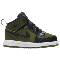 Boys' Toddler - Jordan AJ 1 Mid - Olive Canvas/Black/White
