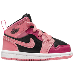 Girls' Toddler - Jordan AJ 1 Mid - Coral Chalk/Pinksicle/Rush Pink