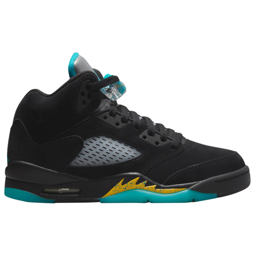 

Boys Jordan Jordan Retro 5 - Boys' Grade School Shoe Black/Taxi/Aquatone Size 03.5