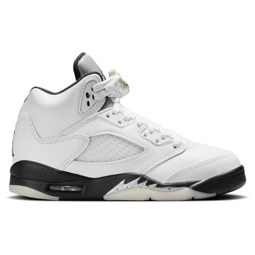 Air Jordan 5 Retro White and Black Big Kids Shoes