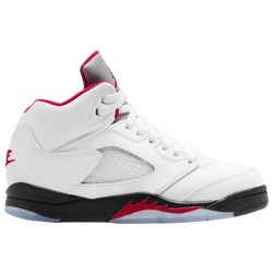 Boys' Preschool - Jordan Retro 5 - True White/Fire Red/Black