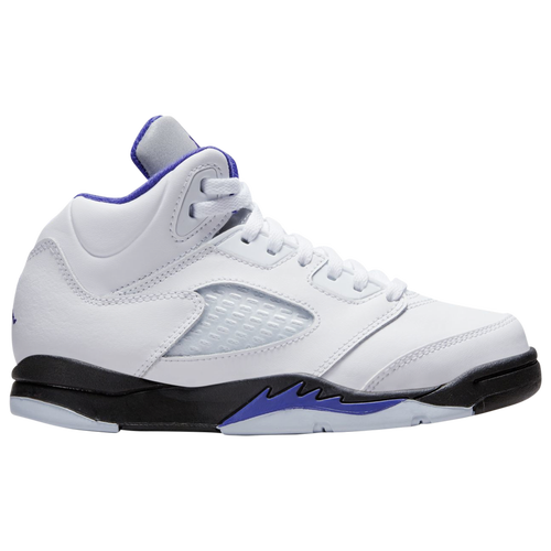 

Boys Preschool Jordan Jordan Retro 5 - Boys' Preschool Shoe White/Purple/Black Size 11.0