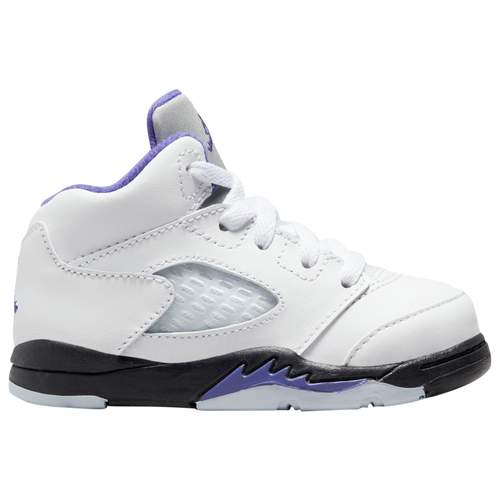 

Jordan Boys Jordan Retro 5 - Boys' Toddler Basketball Shoes White/Purple/Black Size 4.0