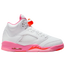 Jordan Retro 5 - Girls' Grade School White/Pink/Orange