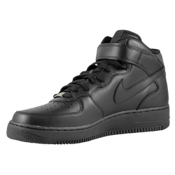 Men's - Nike Air Force 1 Mid  - Black/Black