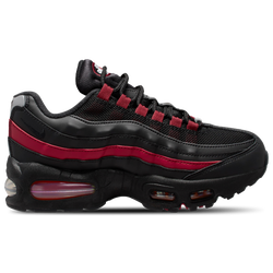 Boys' Grade School - Nike Air Max 95 BB Leather - Black/Wolf Grey/Crimson