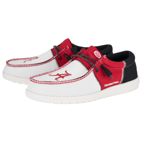 

HEYDUDE Mens Alabama Crimson Tide HEYDUDE Alabama Wally Tri Slides - Mens Shoes Crimson/White Size 11.0