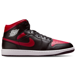 Men's - Jordan AJ 1 Mid  - Black/Varsity Red/Summit White