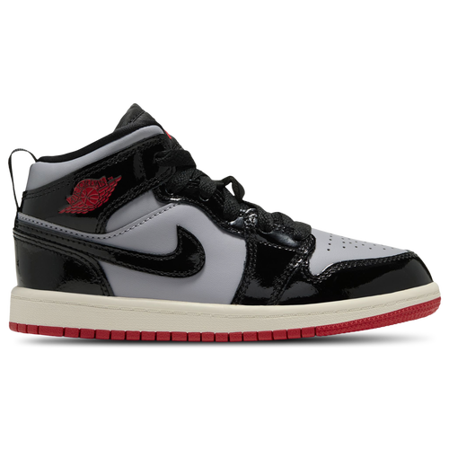 Jordan Boys AJ 1 Mid - Preschool Basketball Shoes - Black / Red / Grey Size 3.0