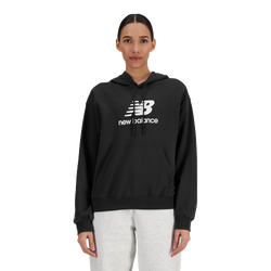 Women's - New Balance Sport Essentials Fleece Logo Hoodie - Black