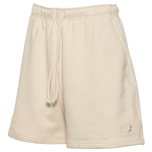 Shop New Balance Womens  Athletics French Terry Shorts In Tan/tan