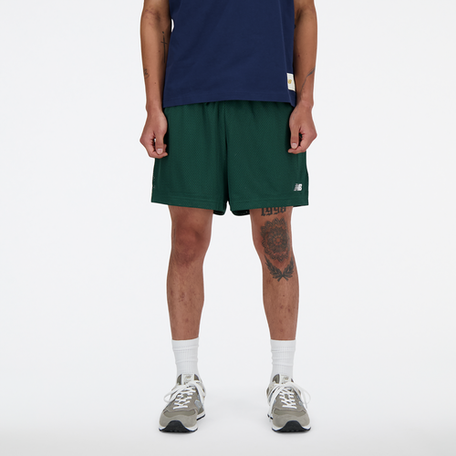 Shop New Balance Mens  5 Inch Mesh Short In Green/white