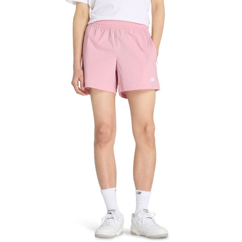MENS - New Balance Athletics Stretch Woven 5" Shorts - White/Pink Taffy