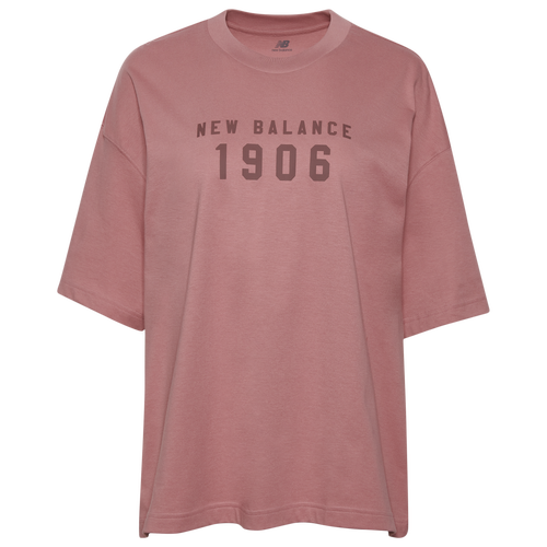 

New Balance Womens New Balance Iconic Collegiate Jersey Oversized T-Shirt - Womens Maroon/Maroon Size M